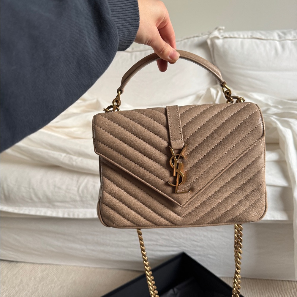 YSL Medium College Bag - Rare Taupe Color - Picture 5 of 16